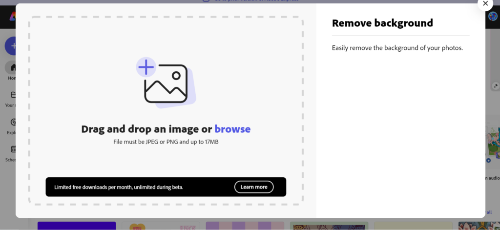Adobe Express Remove Background: remove background