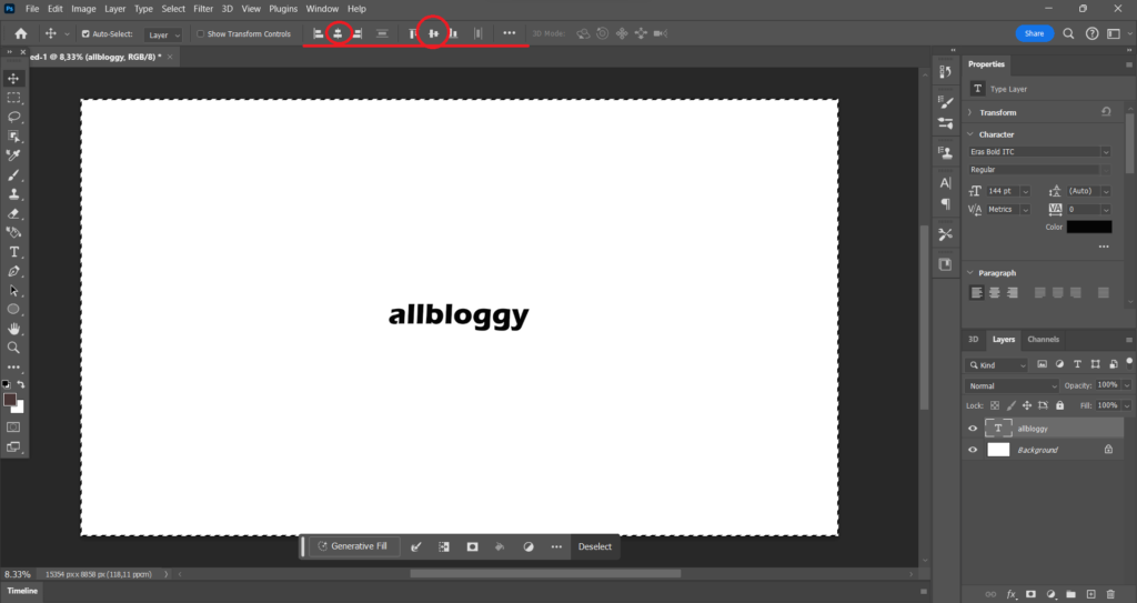How To Center Text In Photoshop