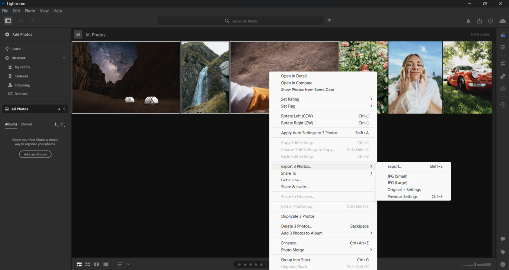 How to Select Multiple Photos in Lightroom