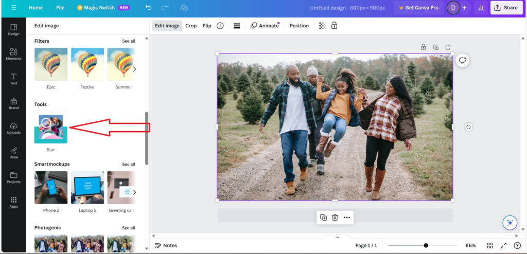 How To Blur The Face In a Photo using Canva