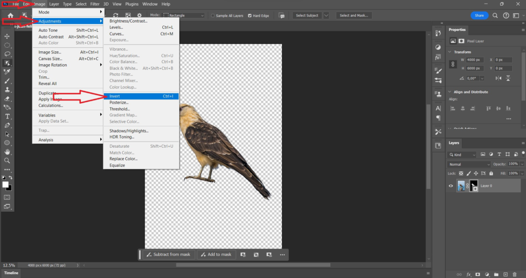 How to invert a mask in Photoshop