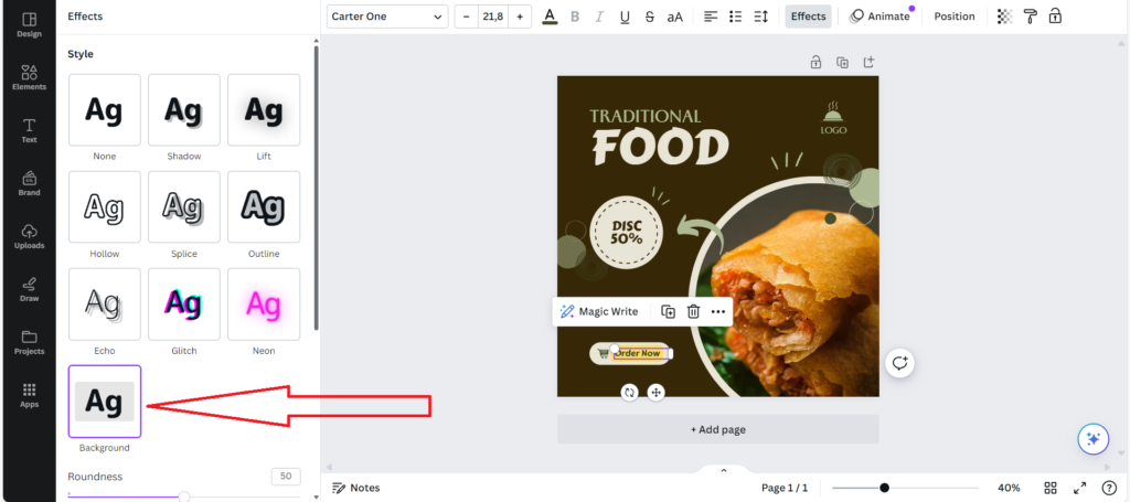 how to highlight text in canva