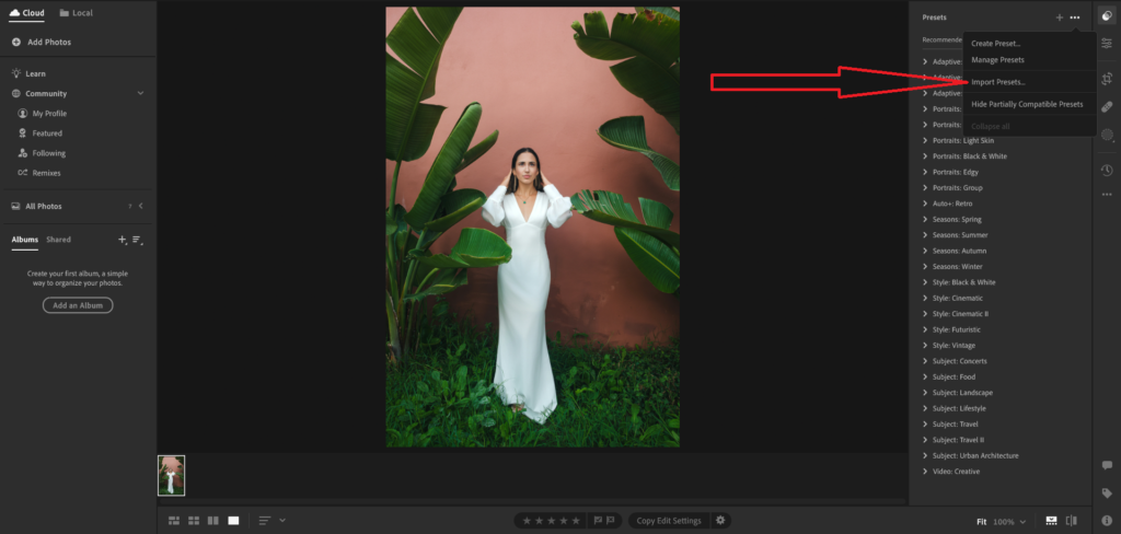how to add presets to lightroom