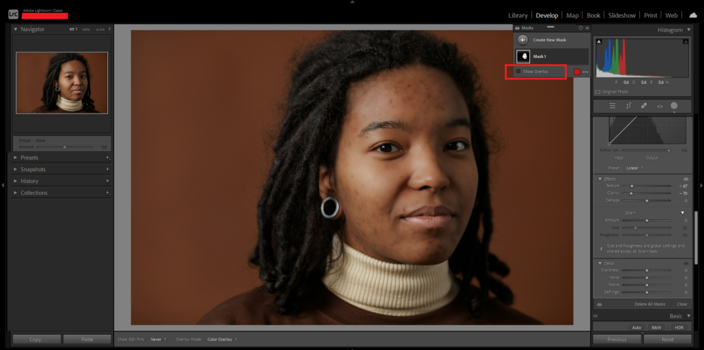 How to make a person's skin smoother in Lightroom and Photoshop