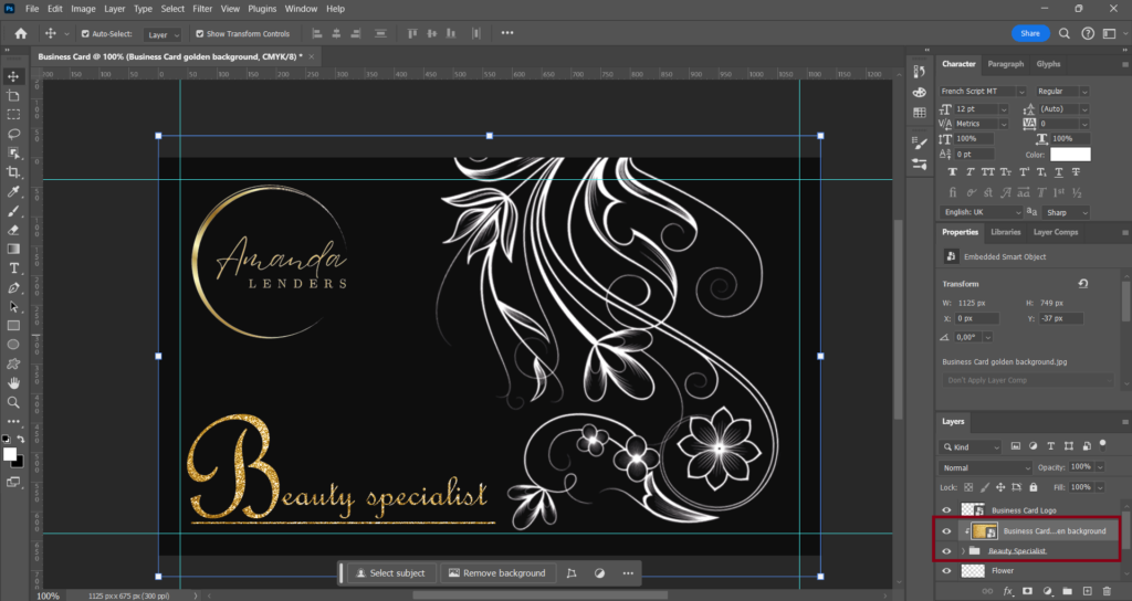 This is What I Did To Create This Luxurious Floral Business Card in Photoshop