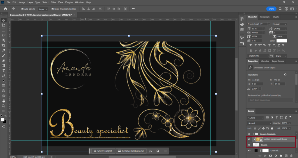 This is What I Did To Create This Luxurious Floral Business Card in Photoshop