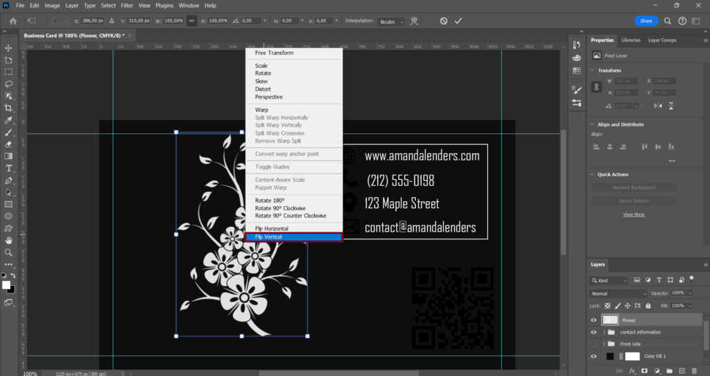 This is What I Did To Create This Luxurious Floral Business Card in Photoshop