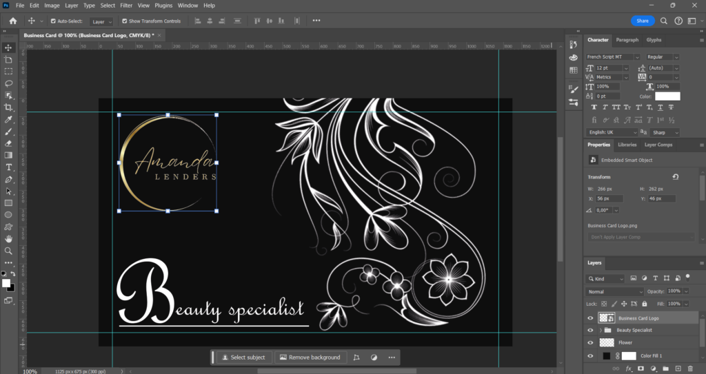 This is What I Did To Create This Luxurious Floral Business Card in Photoshop